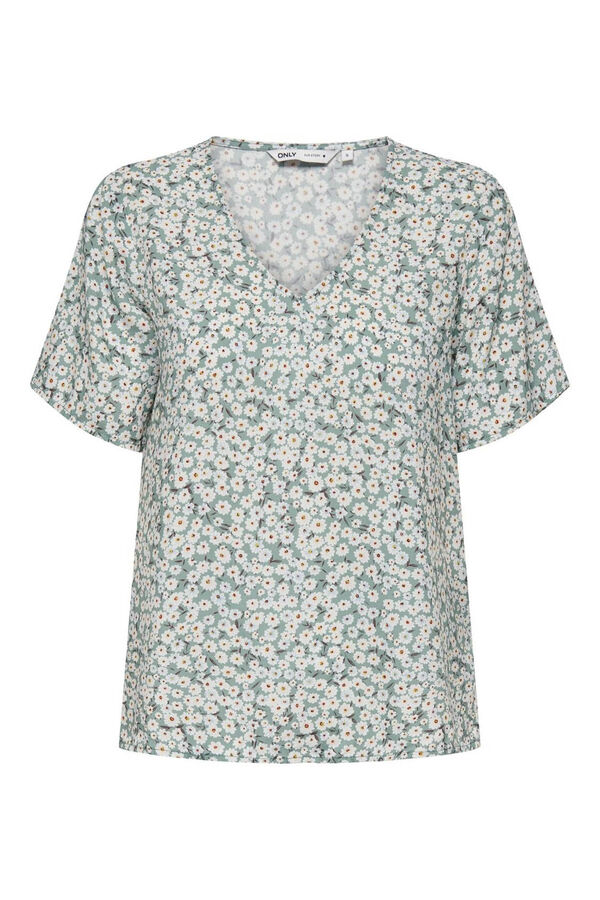 Only Top escote V turquesa