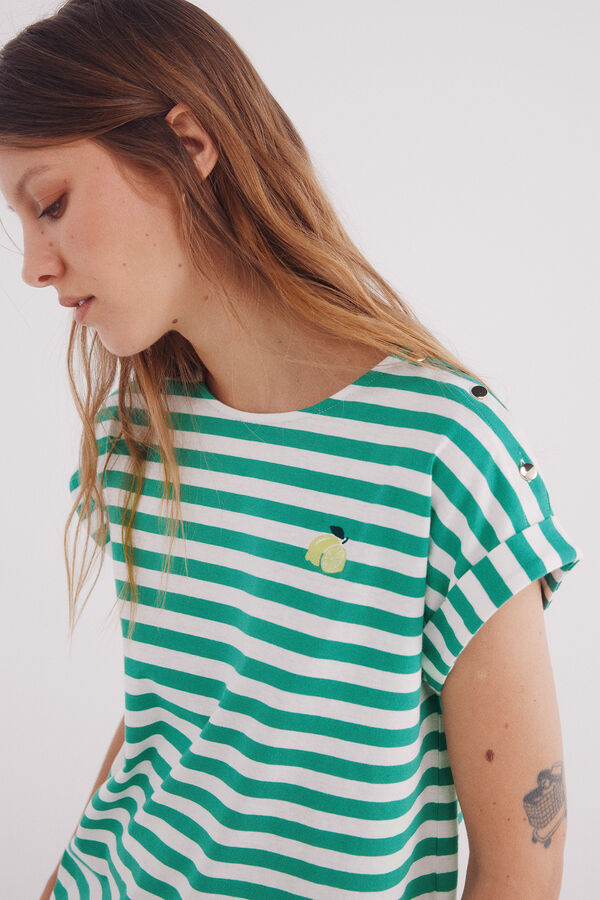 Springfield Camiseta "Daisy "rayas verde