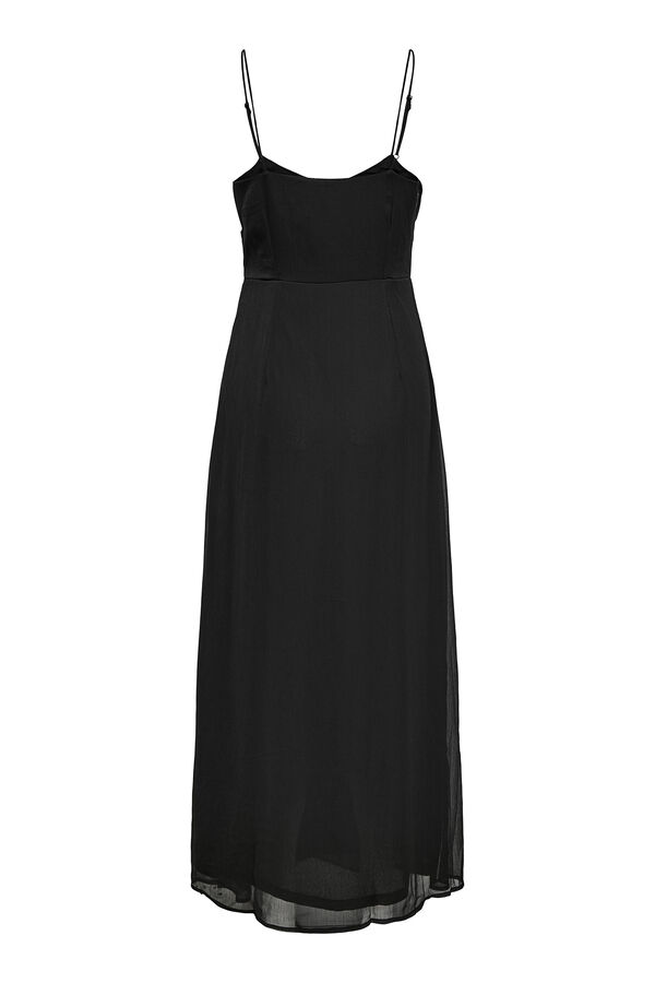 JDY Vestidos compridos folhos preto