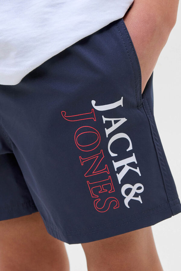 Jack & Jones Junior Shorts de banho com estampado de logo azul