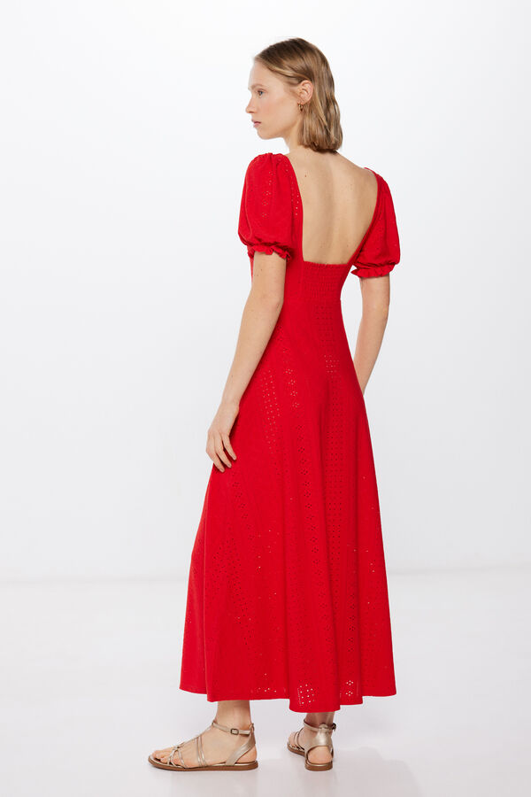 Springfield Vestido Midi Liso estampado