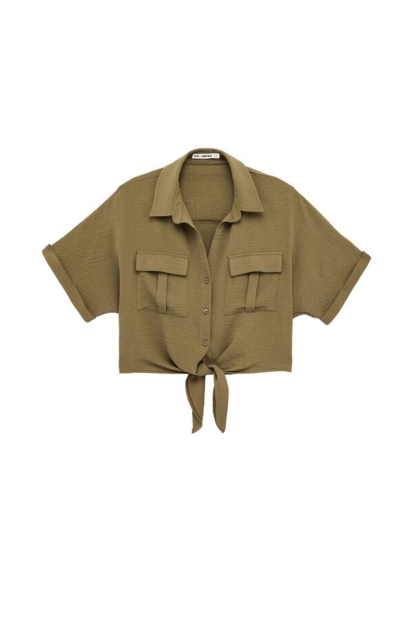 Koton Camisa de manga curta com la&ccedil;o estampado