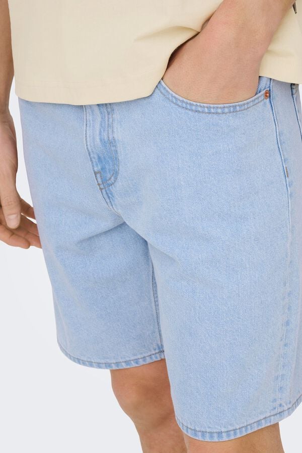 Only & Sons Bermuda de ganga azul