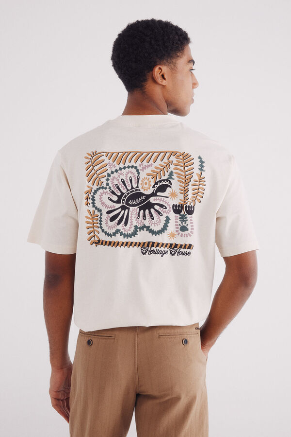 Springfield Camiseta bordado &eacute;tnica branco