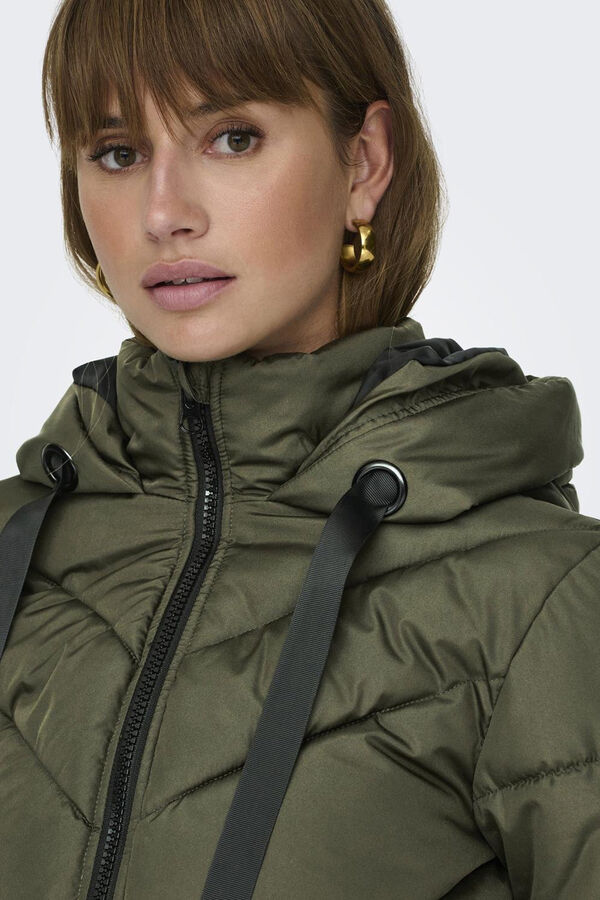 JDY Plum&iacute;fero corto acolchado verde