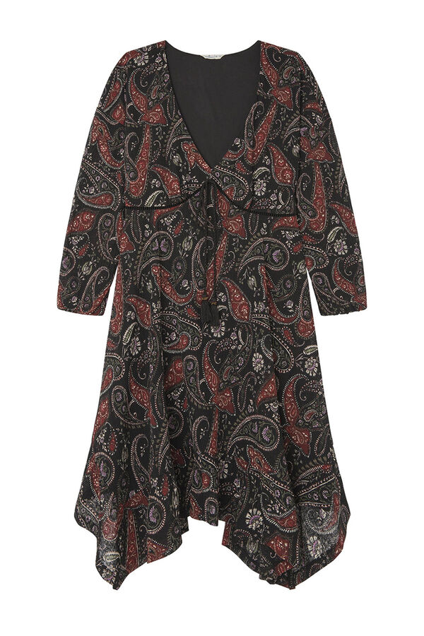 Springfield Vestido estampado curto bicos preto