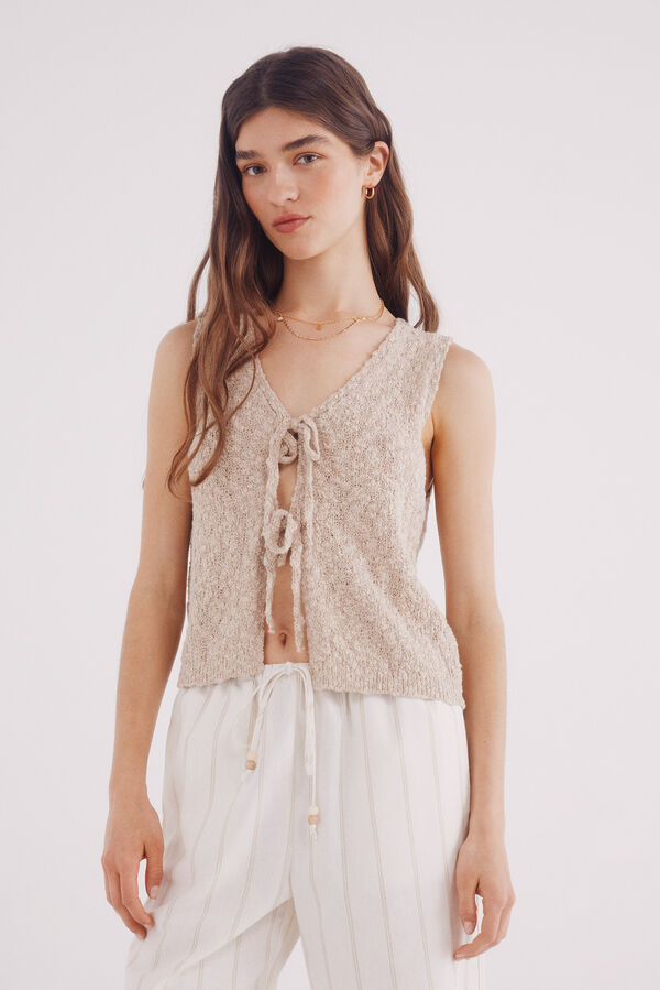 Springfield Pantal&oacute;n lino ancho estampado