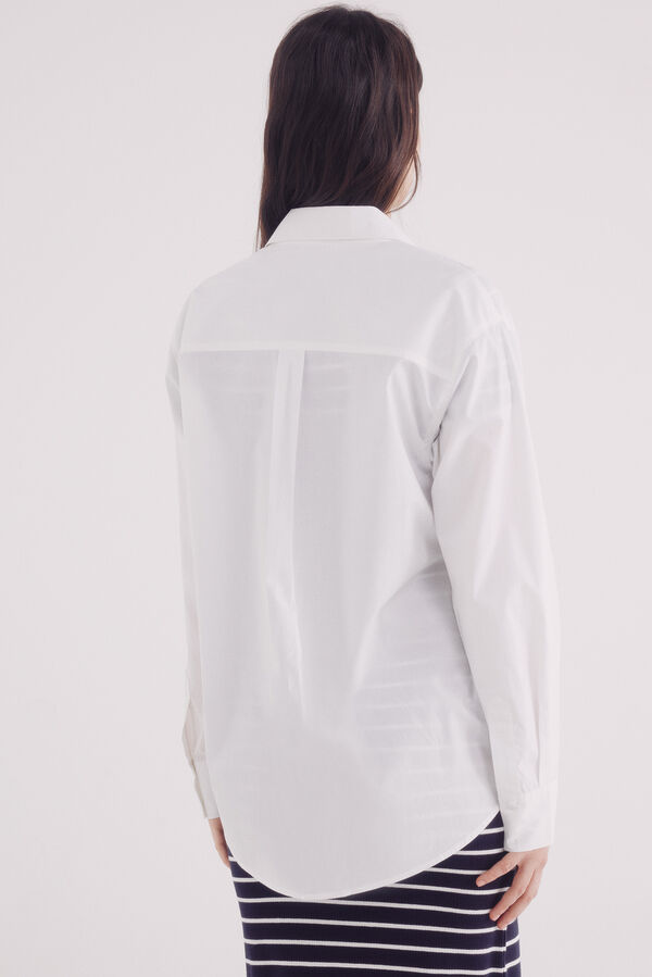 Springfield Camisa oversized de popelina branco