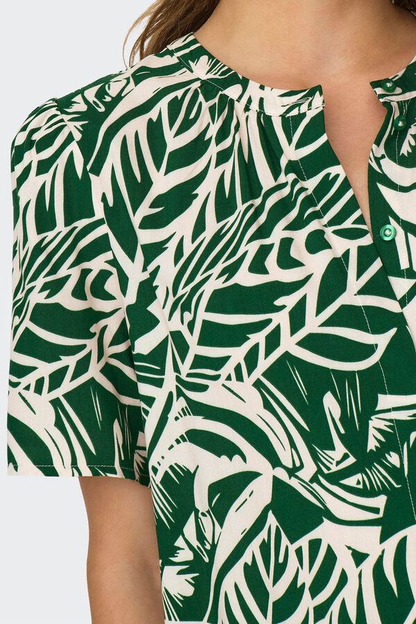 JDY Top estampado decote bico verde