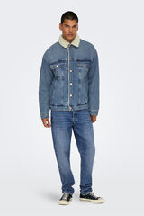Only & Sons Chaqueta vaquera teddy azul