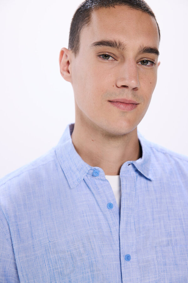 Springfield Camisa estructura bicolor azul