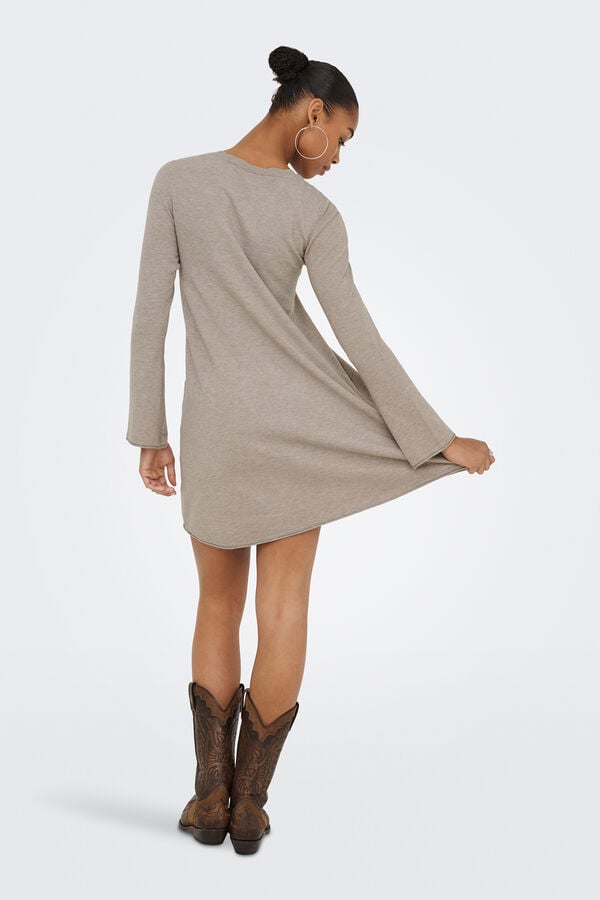 Only Vestido corto manga larga gris