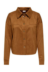 JDY Blus&atilde;o de camur&ccedil;a castanho