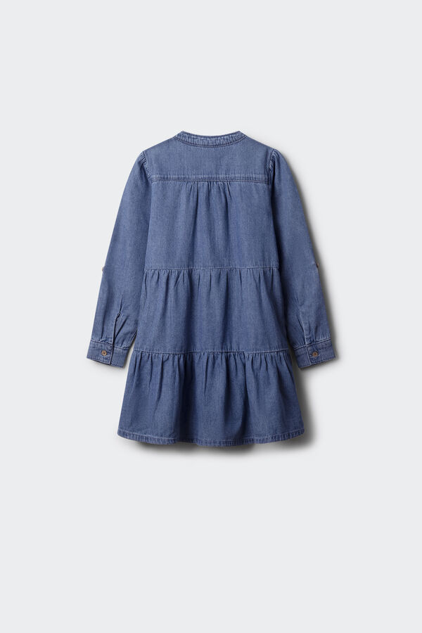 Springfield Kids Vestido jeans para meninas azul