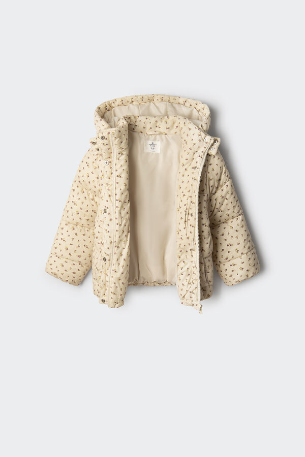 Springfield Kids Chaqueta acolchada pana flores ni&ntilde;a beige