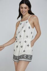 Only Mono corto lino blanco