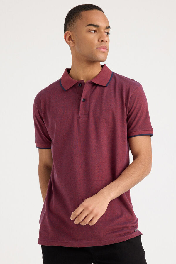 Inside Polo Piquet Contrastes burdeos