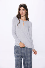 Springfield T-shirt de abertura com decote recortado cinzento