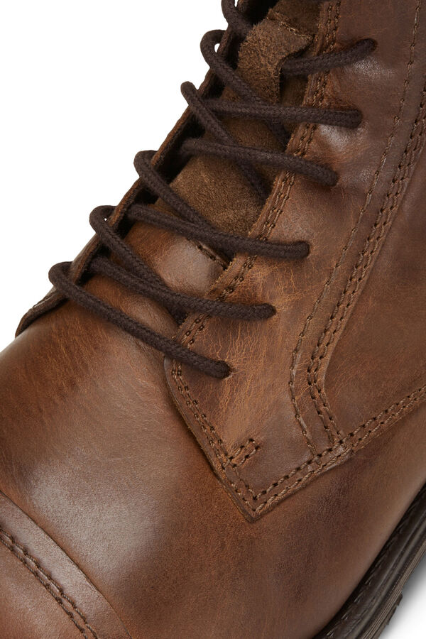 Jack & Jones Botas de pele com atacadores cru