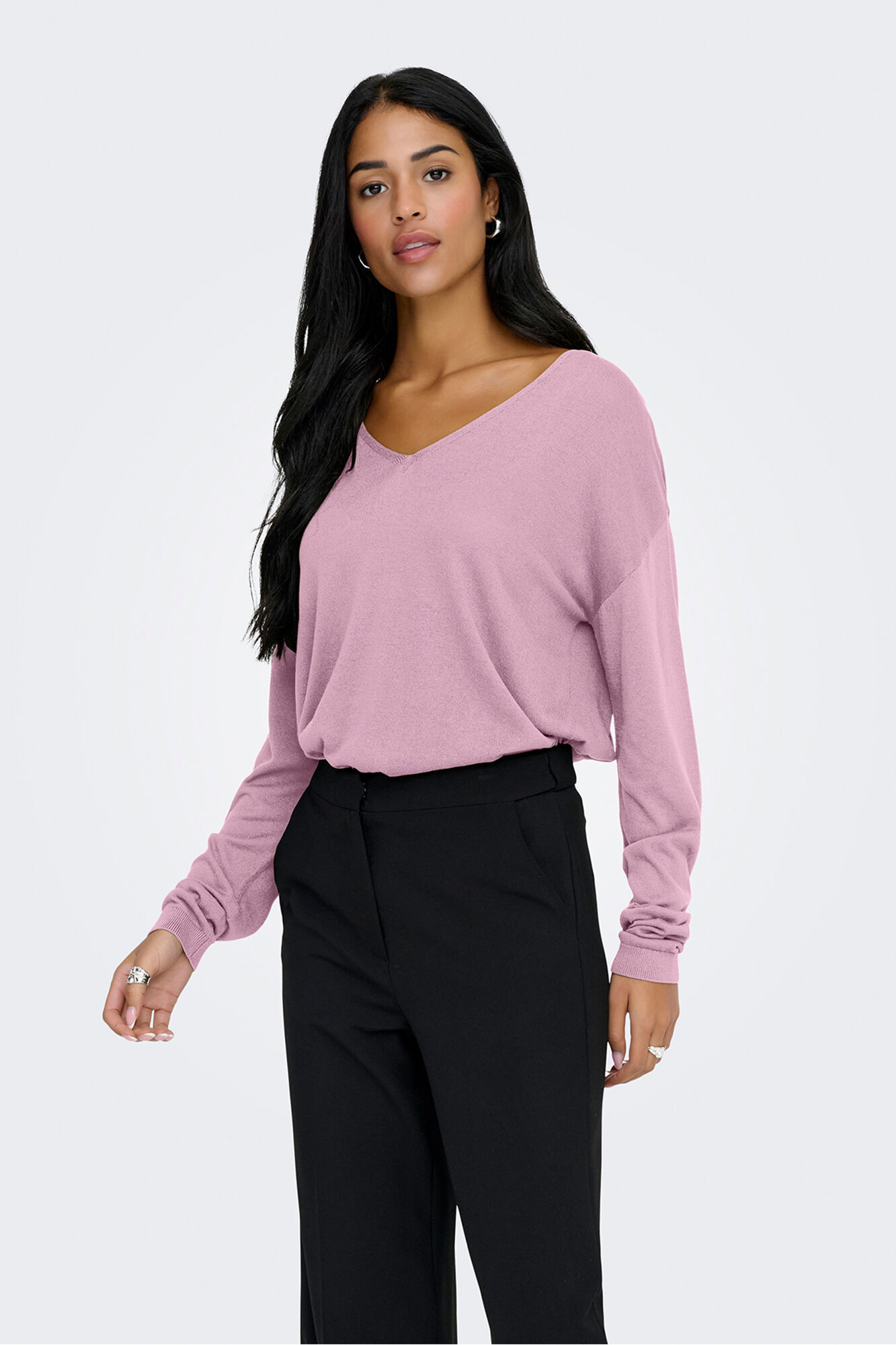 JDY Jersey fino cuello pico
