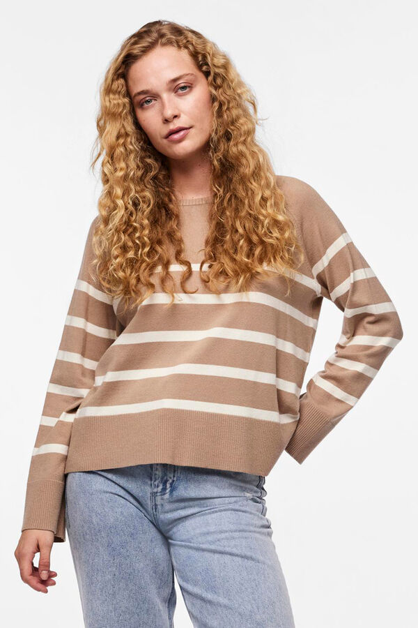 Pieces Camisola de malha cru