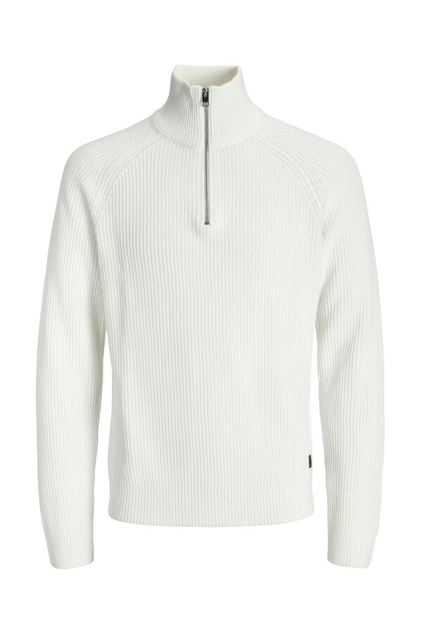 Jack & Jones Jersey cuello cremallera blanco