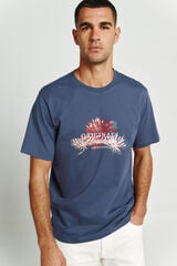 Jack & Jones Camiseta regular fit estampado azul