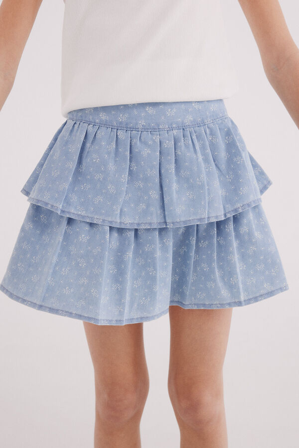 Springfield Kids Falda flores niña azul