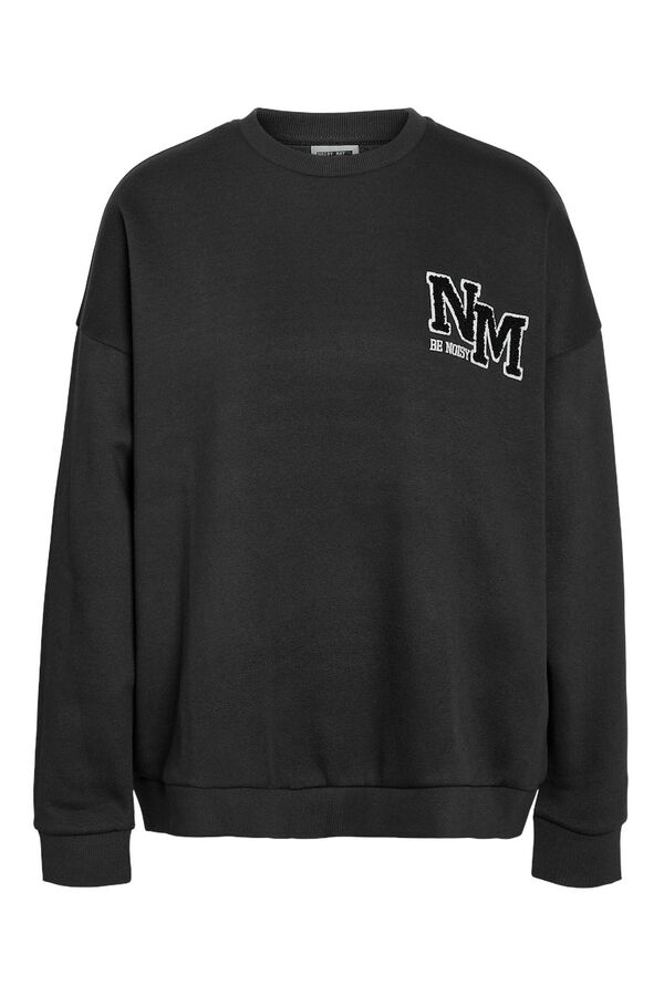 Noisy May Sudadera b&aacute;sica bordado lateral gris