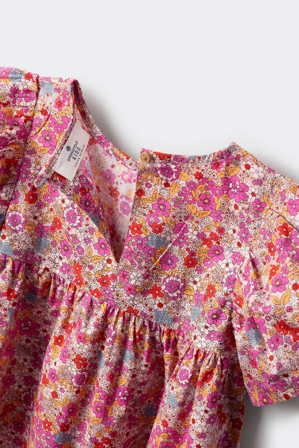 Springfield Kids Vestido flores menina rosa