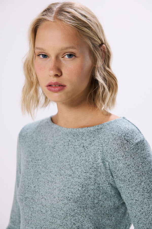 Springfield Camiseta punto cortado combinada verde