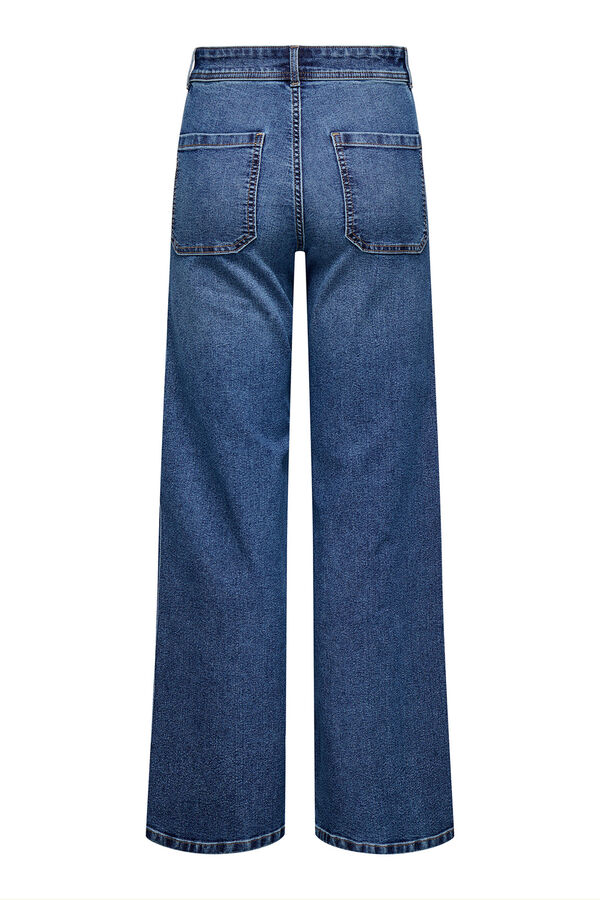 JDY Jeans wideleg tiro alto azul
