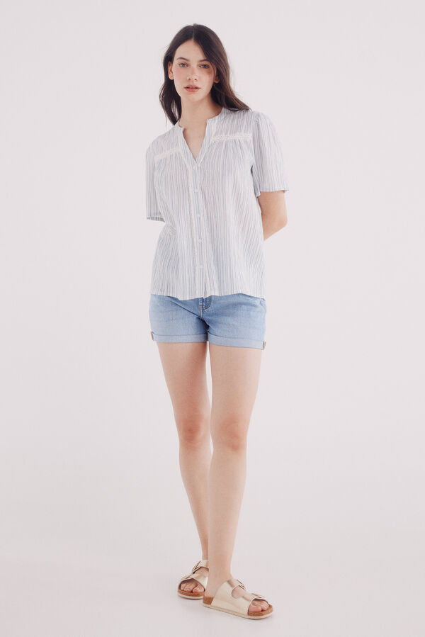 Springfield Blusa rom&acirc;ntica la&ccedil;o verde