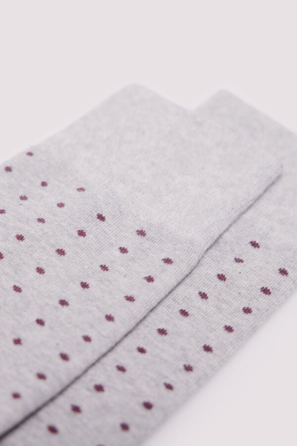 Springfield Calcet&iacute;n jacquard lunares gris