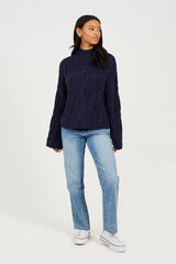 Brave Soul Jersey de punto con ochos azul