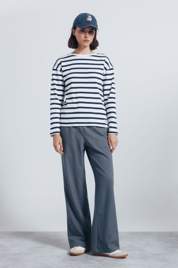 Springfield Camiseta rayas marineras blanco