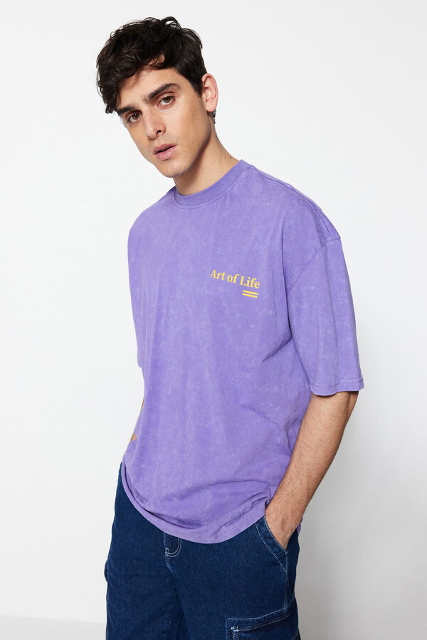 Trendyol T-shirt oversize de manga curta rosa