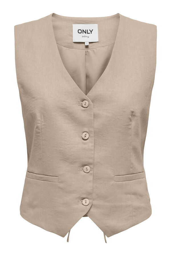 Only Colete de linho  cinzento