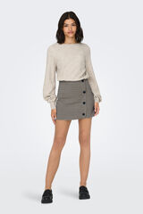 Only Saia curta com estampado pied-de-poule branco