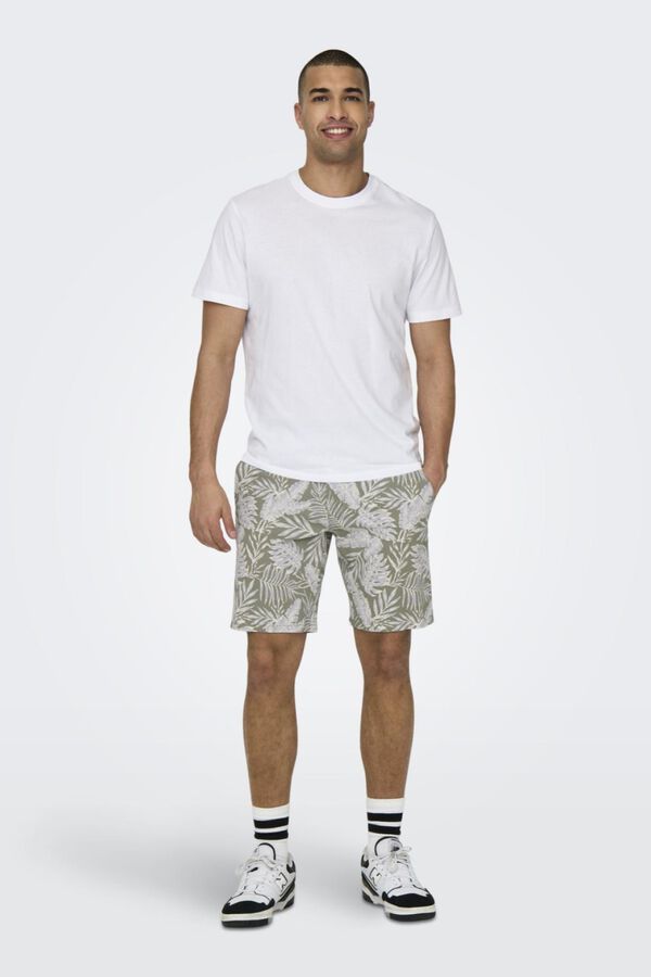 Only & Sons Bermudas com estampado de folhas verde