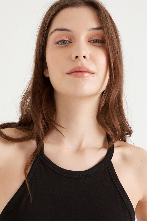 Inside Camiseta B&aacute;sica Cuello Halter negro