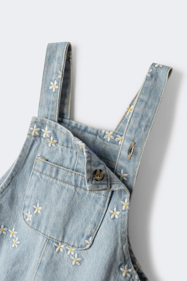 Springfield Kids Macac&atilde;o denim estampado de menina azul