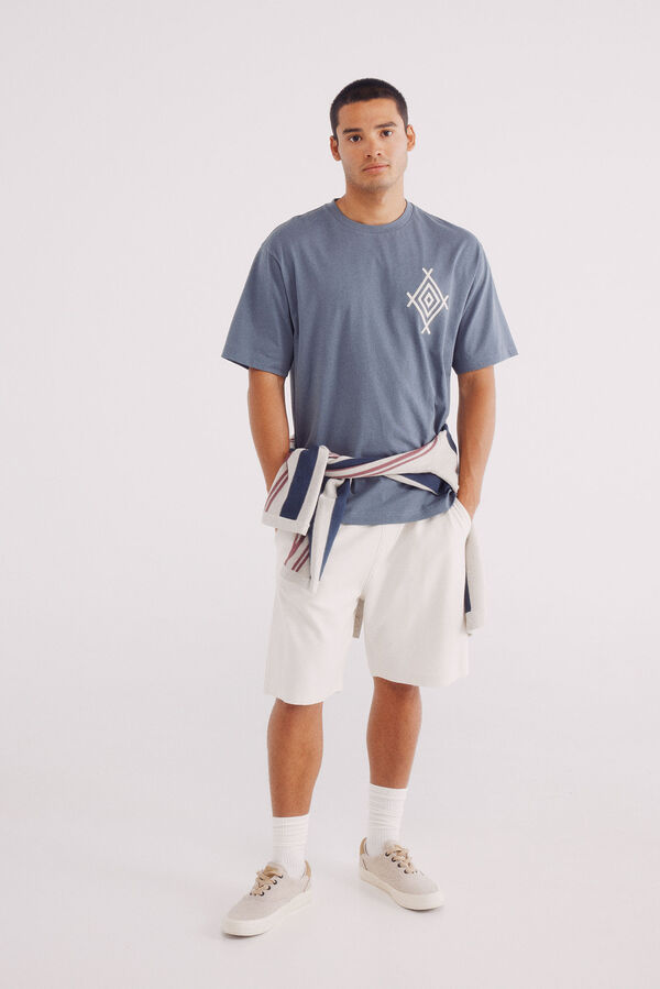 Springfield Camiseta bordado &eacute;tnico azul