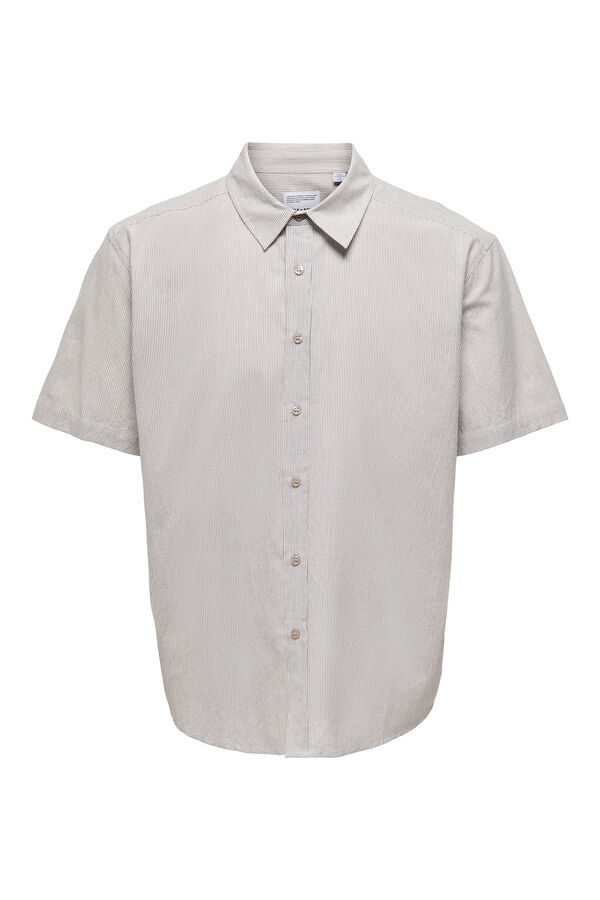 Only & Sons Camisa Regular Fit cinzento