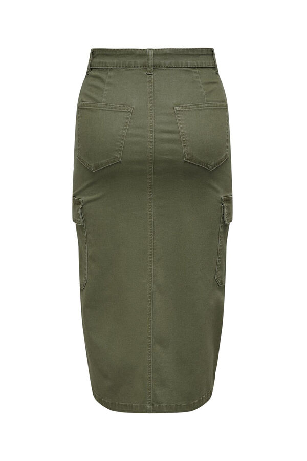 Only Falda midi ajustada tipo cargo verde