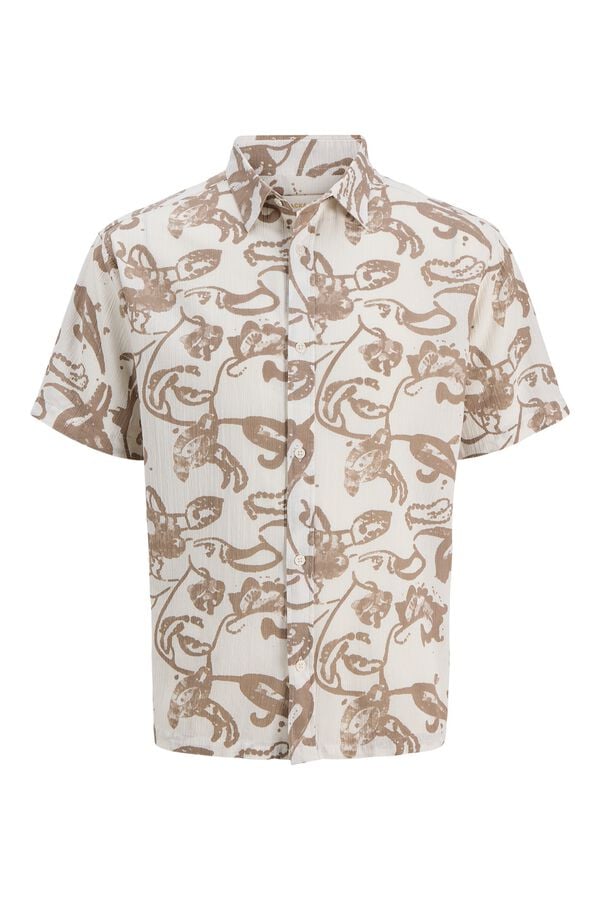 Jack & Jones Camisa relaxed fit estampada blanco