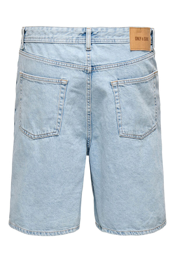 Only & Sons Shorts denim masculinos com modelagem solta azul