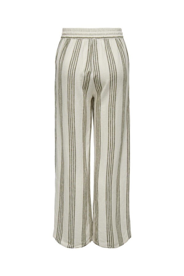 JDY Pantalón largo de lino beige