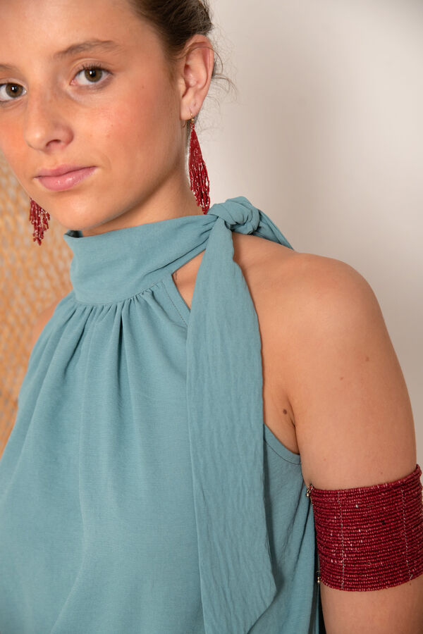 Cul Sac Top M&oacute;naco Branco Caqui escuro