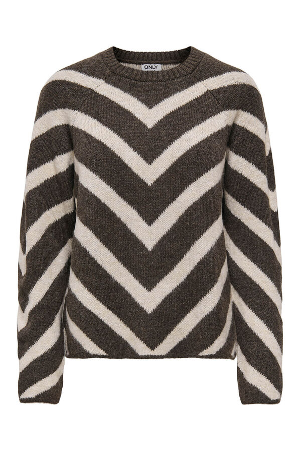 Only Jersey con estampado geom&eacute;trico marr&oacute;n